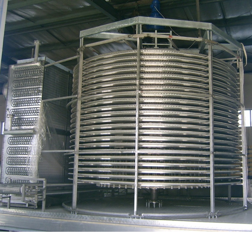 高效双螺旋速冻机2000kg/h应用于食品工业速冻